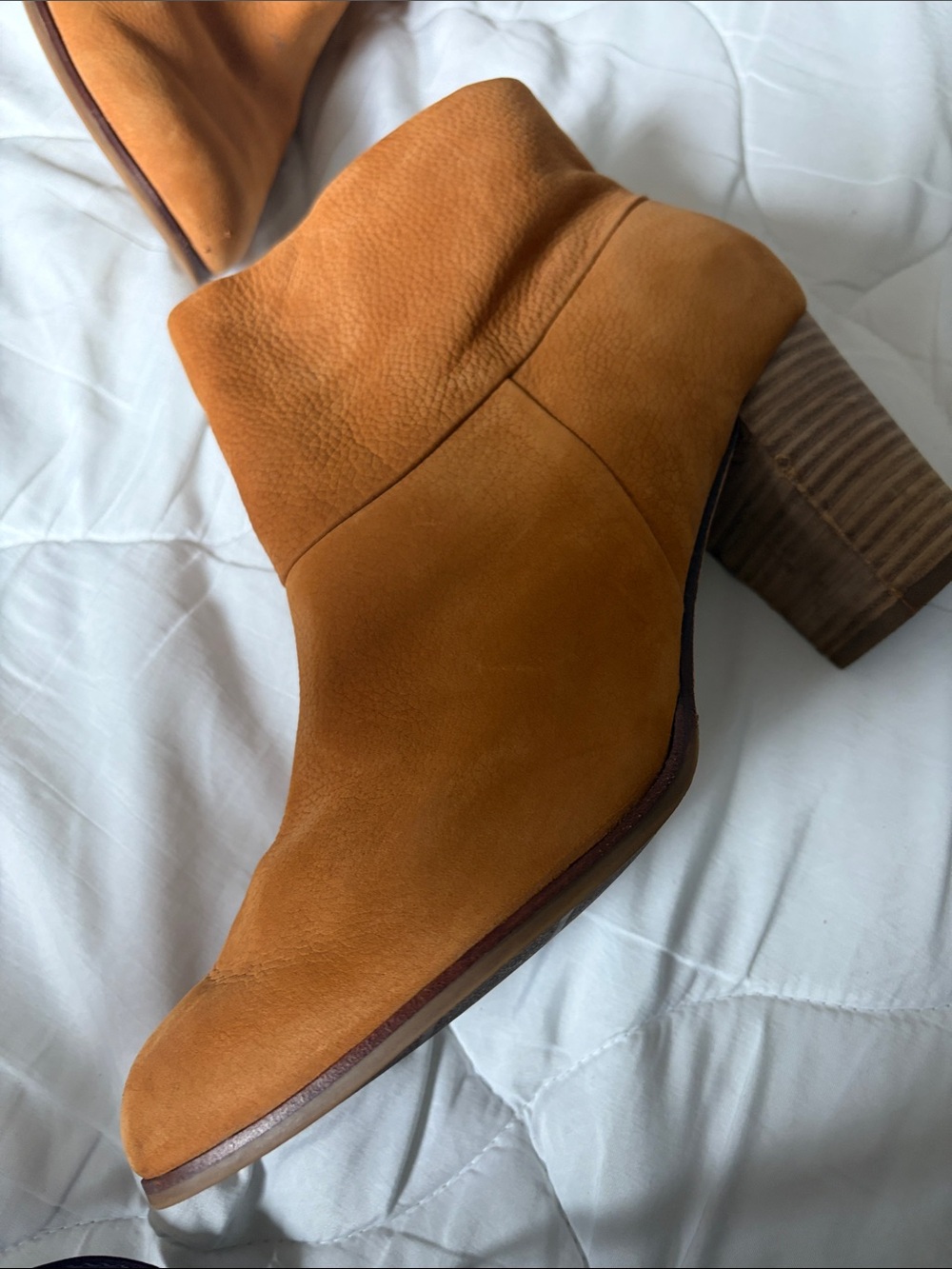 Cole Haan Orange Suede Ankle Booties